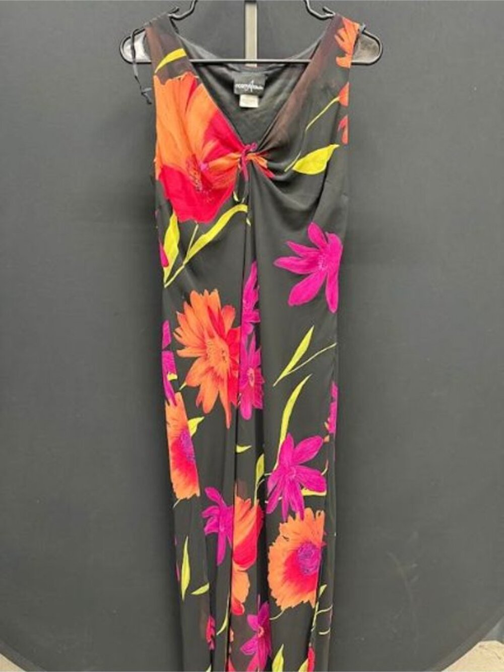 Positive Attitude Black Floral Sheath Maxi Dress